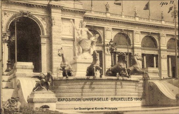 Set von 83 Ansichtskarten, Brüssel Weltausstellung 1910