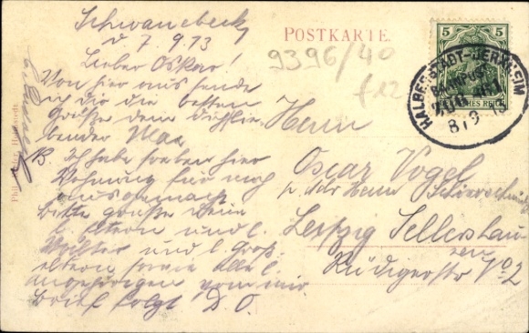 Postcard Schwanebeck in the Harz Mountains, Restaurant zum Stadtpark