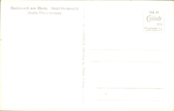 Postcard Bacharach am Rhein, Hotel Herbrecht