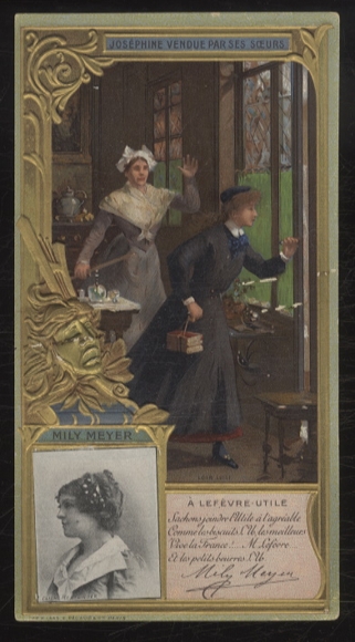 Merchant picture advertising card Lefevre-Utile Lu Art Nouveau, Mily Meyer