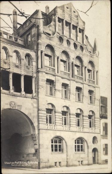 Art Nouveau PC Karlsruhe in Baden, Kaiserplatz, building, builder Prof. Billing