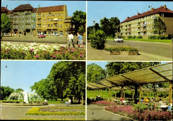 Postcard Berlin Pankow, Johannes R. Becher Straße, Bürgerpark, Ossietzky Straße
