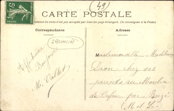Postcard Saumur Maine et Loire, Rue Dacier