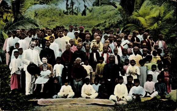 Postcard Batoe Batu Islands Indonesia, Missionary Community of Tello, Lutheran Zending