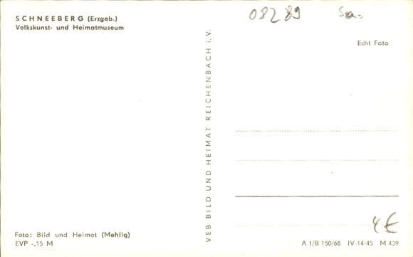 Postcard Schneeberg in the Ore Mountains, Folk Art and Local History Museum