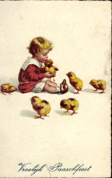 Set of 50 AK Easter chicks, lambs, religion etc.