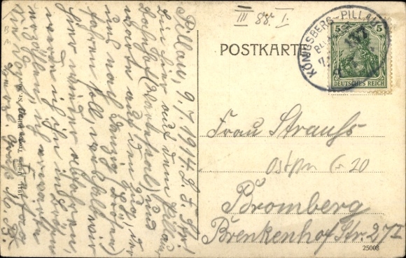 Postcard Baltijsk Pillau Kaliningrad East Prussia, Lizenstraße, lighthouse