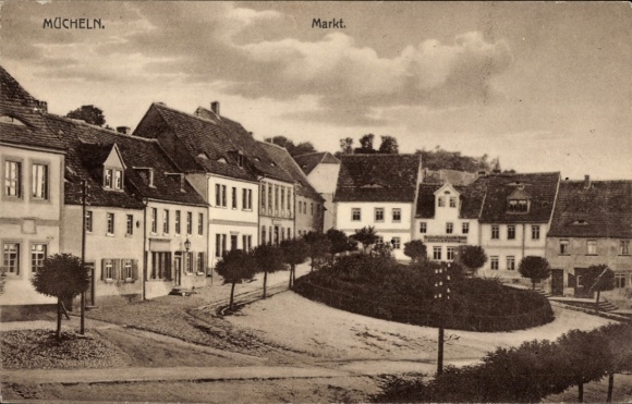 Ak Mücheln im Saalekreis, Markt