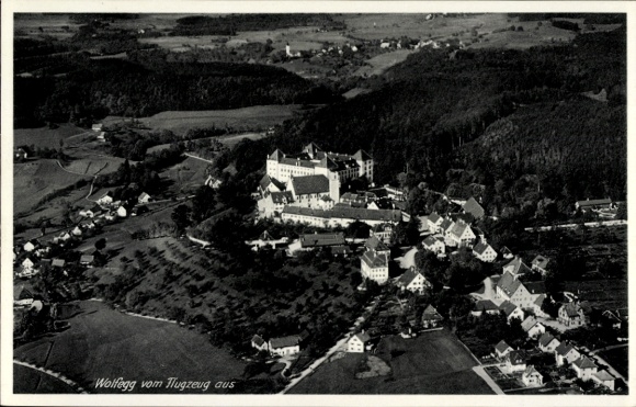Ak Wolfegg in Württemberg, Fliegeraufnahme