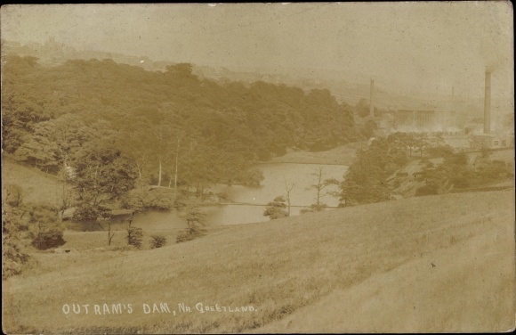 Postcard Greetland West Yorkshire, Outram's Dam