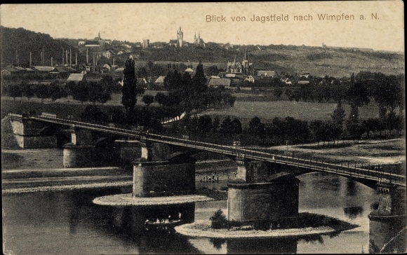 Postcard Bad Wimpfen am Neckar, view from Jagstfeld