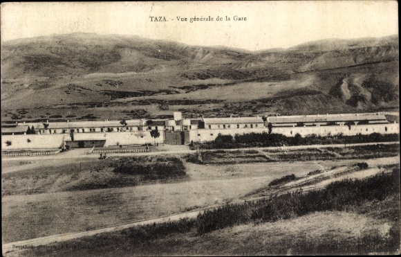 Postcard Taza Marokko, General view of the Gare