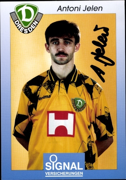 Autogrammkarte Fußballer Antoni Jelen, SG Dynamo Dresden, Autogramm