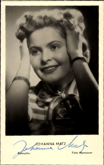 Postcard actress Hannerl Matz, portrait, autograph