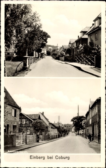 Ansichtkaart Einberg Rödenthal in de wijk Coburg in Opper-Franken, uitzicht op de Annawerkerstrasse