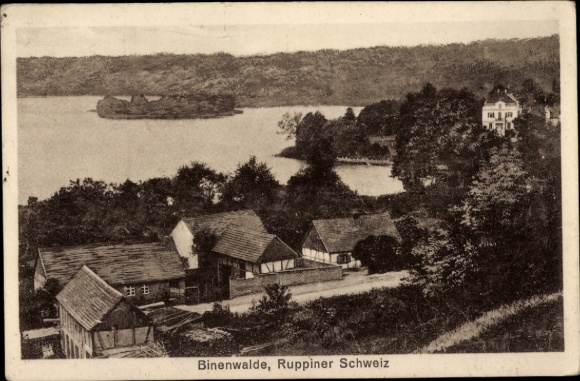 Postcard Binenwalde Albertinenhof in Ruppiner Schweiz, wood