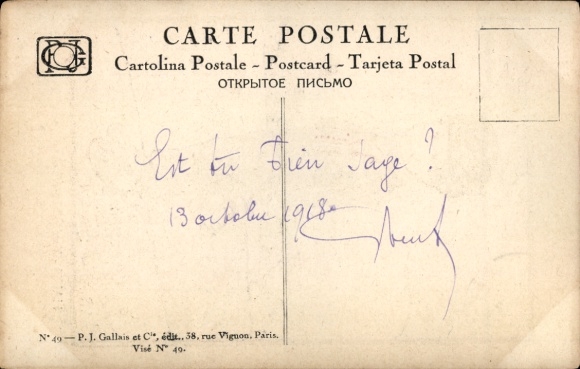Artist Postcard Hansi, Yerri, Boy in Alsatian Folk Costume