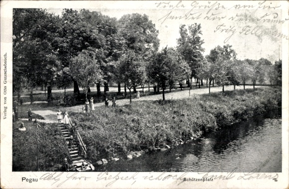 Postcard Pegau in Saxony, Schützenplatz