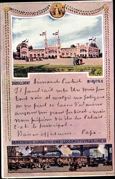 Artist PC Düsseldorf, exhibition 1902, united wagon and locomotive factories