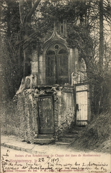 Ak Montmorency Val d’Oise, Ruines d'un Rendez-vous de Chasse des ducs de Montmorency
