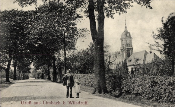 Postcard Limbach Wilsdruff Saxony, Allee