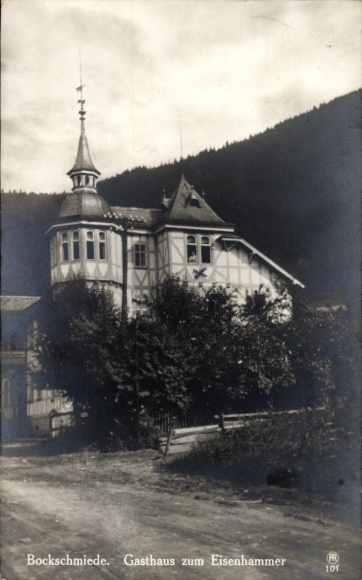 Postcard Schwarzburg in Thuringia, Inn at the Iron Hammer, Bockschmiede, Thuringian Forest, Summer Resort