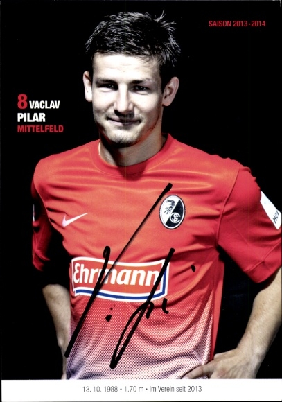 Autogrammkarte Fußballer Vaclav Pilar, SC Freiburg, Autogramm