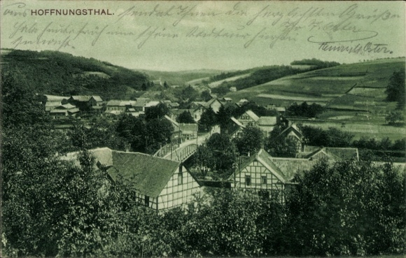 Postcard Hoffnungsthal Rösrath in the Rheinisch Bergischer Kreis, partial view