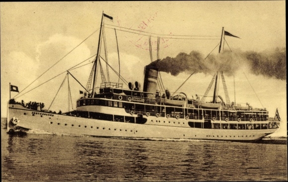 Postcard luxury steamer Germany, Swinemünder steamshipfahrts AG, economy Otto Maak