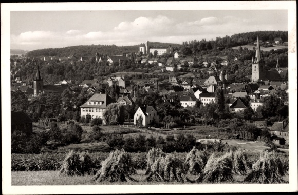 Ansichtkaart Menden in het Sauerland, panorama van de plaats