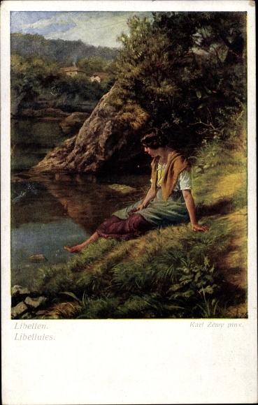 Artist PC Zewy, Karl, libellen, vrouw aan de kust