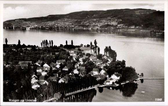 Ak Wangen am Untersee Öhningen in Baden, luchtfoto