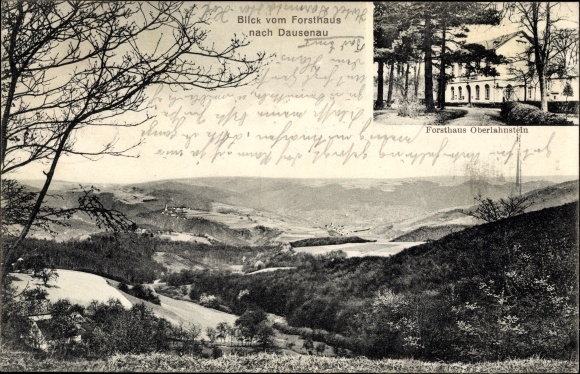 Ak Dausenau an der Lahn, widok z leśniczówki Oberlahnstein na wieś