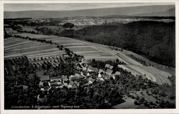 Postcard Unterberken Schorndorf in Württemberg, aerial photograph