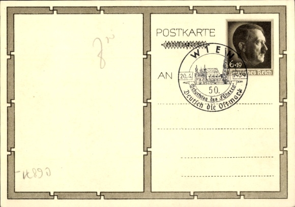 Postal stationery Postcard Führer and Reich Chancellor Adolf Hitler, well-wishers, BDM