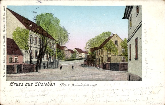 Golden Windows illuminated window Postcard Eilsleben in Saxony-Anhalt, Obere Bahnhofstraße