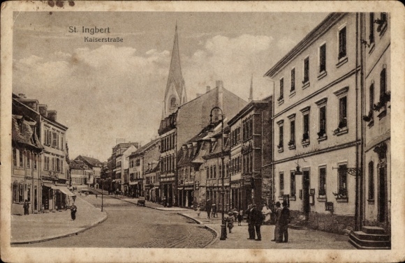 Ak Schüren St. Ingbert im Saarland,  Kaiserstraße, Straßenansicht, Menschen, Gebäude