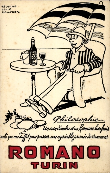 Artist Postcard Etienne aime Bourbon, Romano Turin, Man in an Armchair