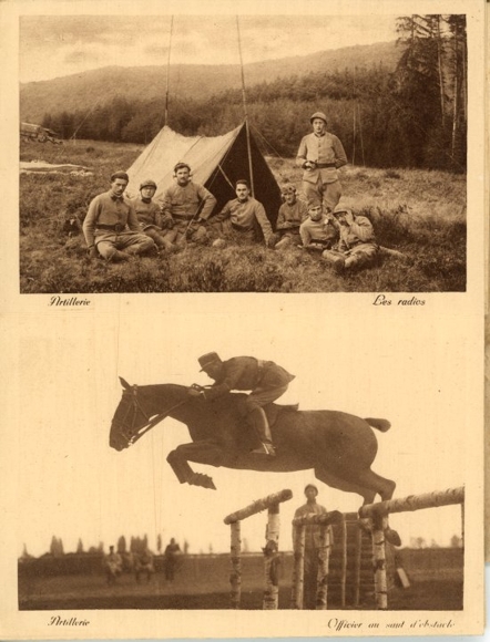 Set van 12 AK in een envelop leven in het regiment, artillerie,