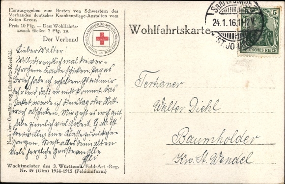 Artist PC Lüschwitz Koreffski, sergeant of the 3rd Württemberg Field Art Regt No. 49 Ulm, field uniform