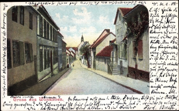 Postcard Wanzleben Börde in Saxony Anhalt, street section