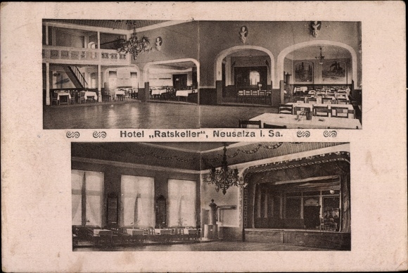 Ak Neusalza Spremberg in Sachsen, Hotel Ratskeller, Innenansicht