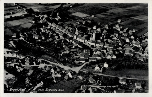 Ak Bruck in der Oberpfalz Bayern, Fliegeraufnahme