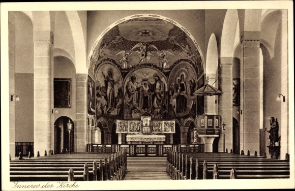 Ak Waldfischbach Burgalben, Maria Rosenberg, Altar, Inneres der Kirche
