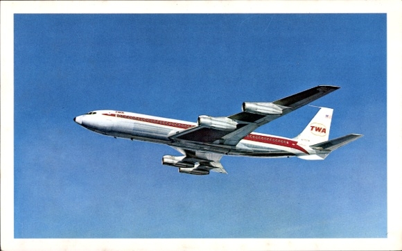 Postcard American passenger aircraft, Trans World Airlines, TWA Star Stream