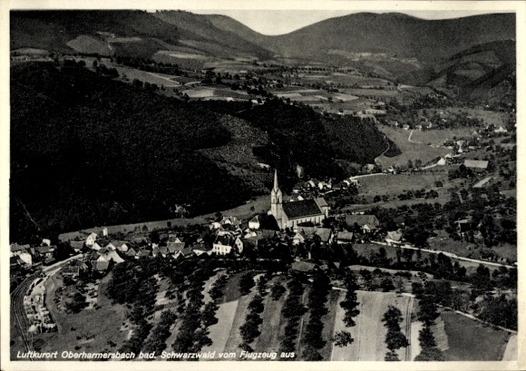 Postcard Oberharmersbach Zell am Harmersbach Black Forest Baden, aerial photograph