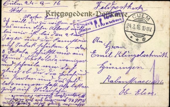 Postcard Hold out in the storm, flag, Iron Cross