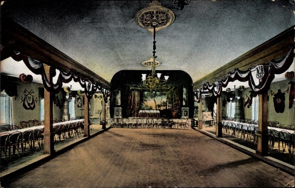 Postcard Sillenstede Schortens Lower Saxony, inn, interior view, hall