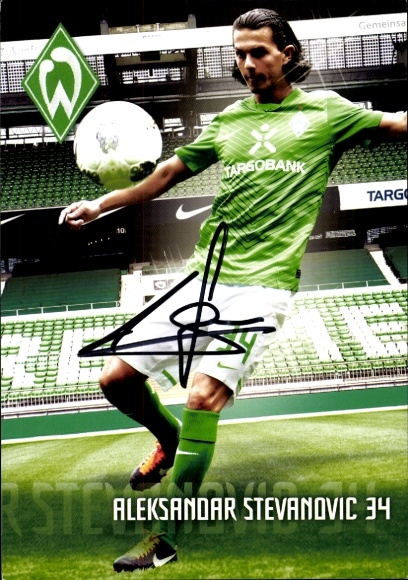 Autogrammkarte Fußballer Aleksandar Stevanovic, Werder Bremen, Autogramm