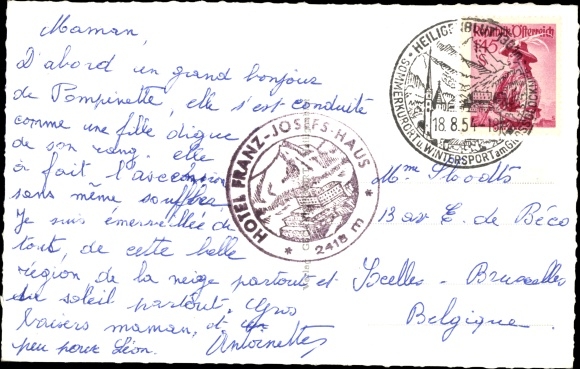Postcard Heiligenblut am Großglockner Carinthia, Emperor Franz Josef House, with Großglockner